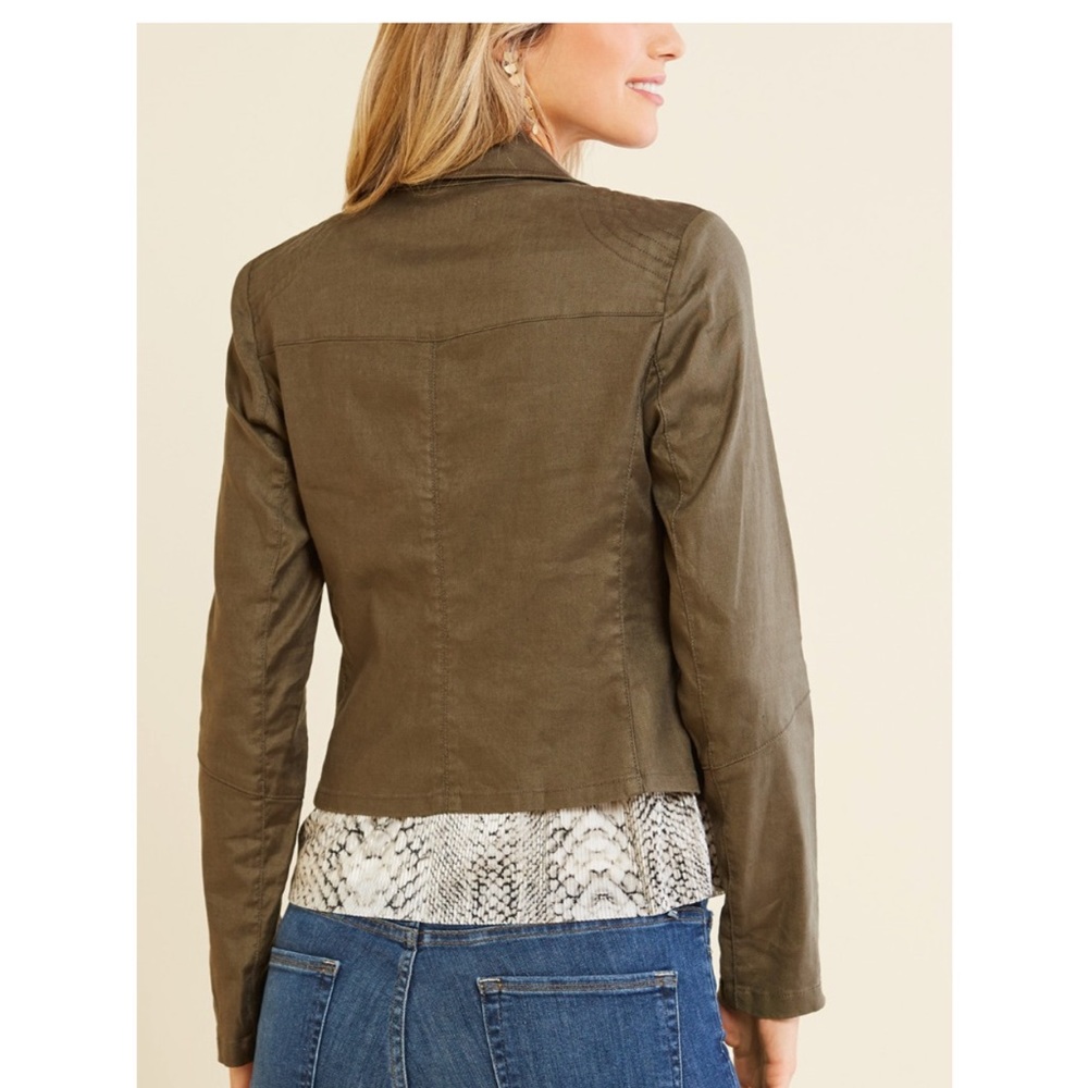 LEVEL 99 BROOKLYN MOTO JACKET OLIVE - Picture 2 of 8